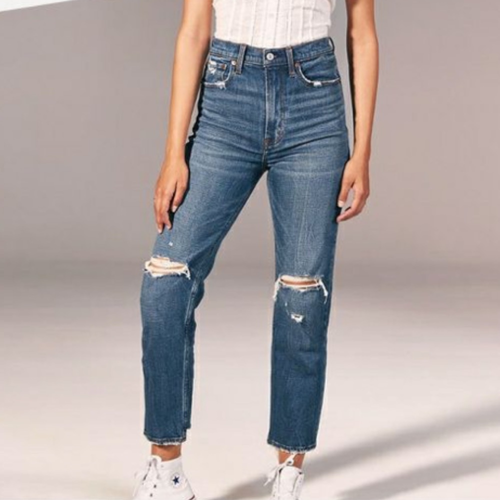 Abercrombie ultra high rise straight
